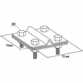 Зажим соединительный полоса/пруток-полоса (3 пластины), оцинк.